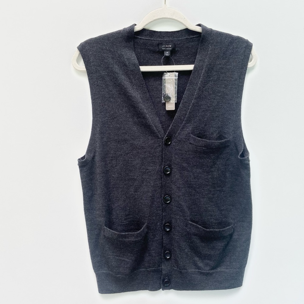J.Crew Gray Merino Wool Vest